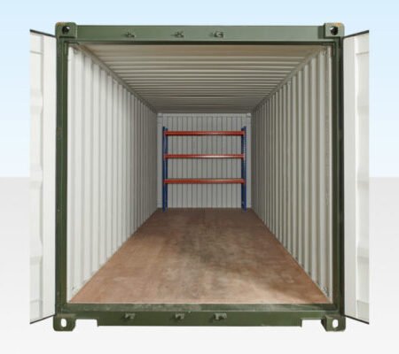 Adjustable, Heavy Duty Three Tier Racking For Rear Of Container