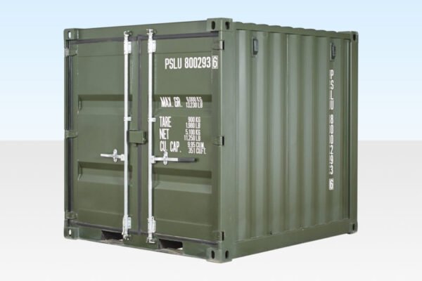 8ft One Trip Shipping Container Green (RAL 6007)..