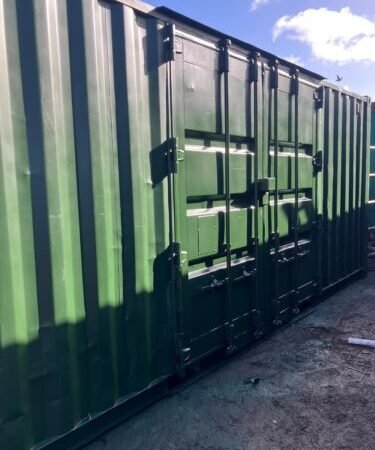 20x8x86 Side Door Shipping Container Repainted With Lock Box.